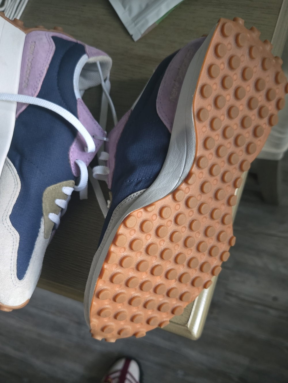 New Balance Navy, Purple & Cream Retro Runner Sneakers - Picture 3 of 5